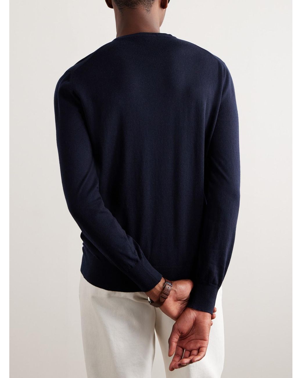 Loro Piana Blue Cashmere Sweater for men