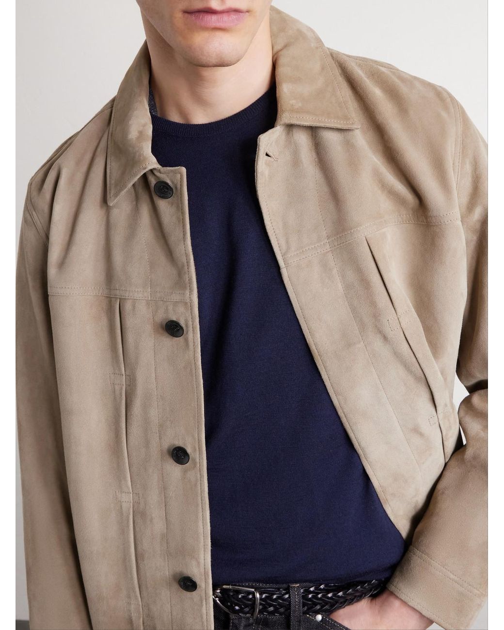 John Smedley Blue Lundy Slim-Fit Merino Wool Sweater for men
