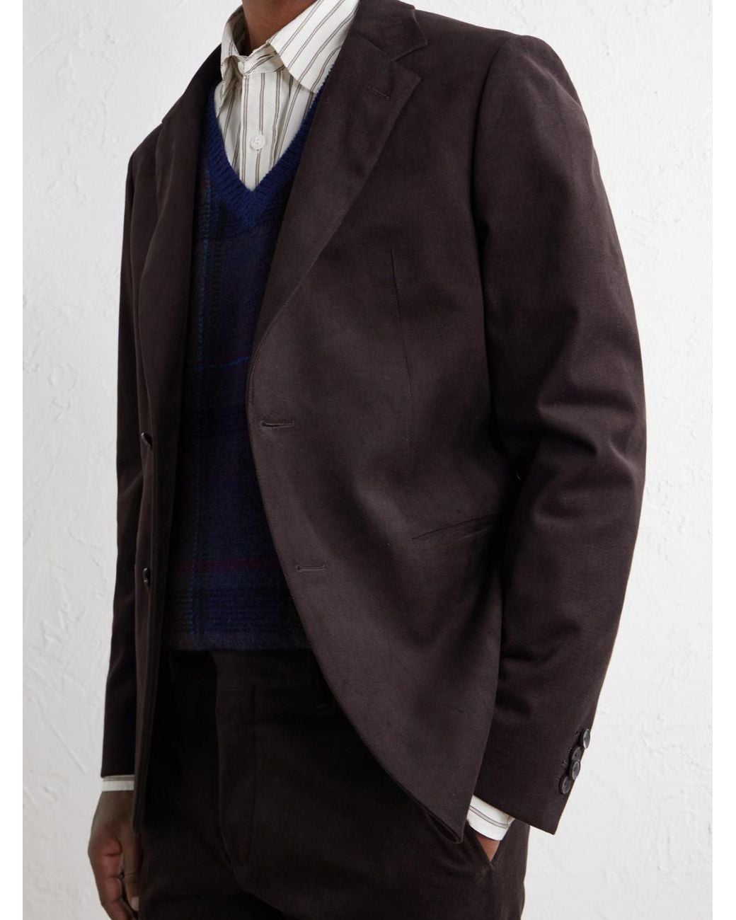 Mr P. Black Cotton-Blend Twill Suit Jacket for men