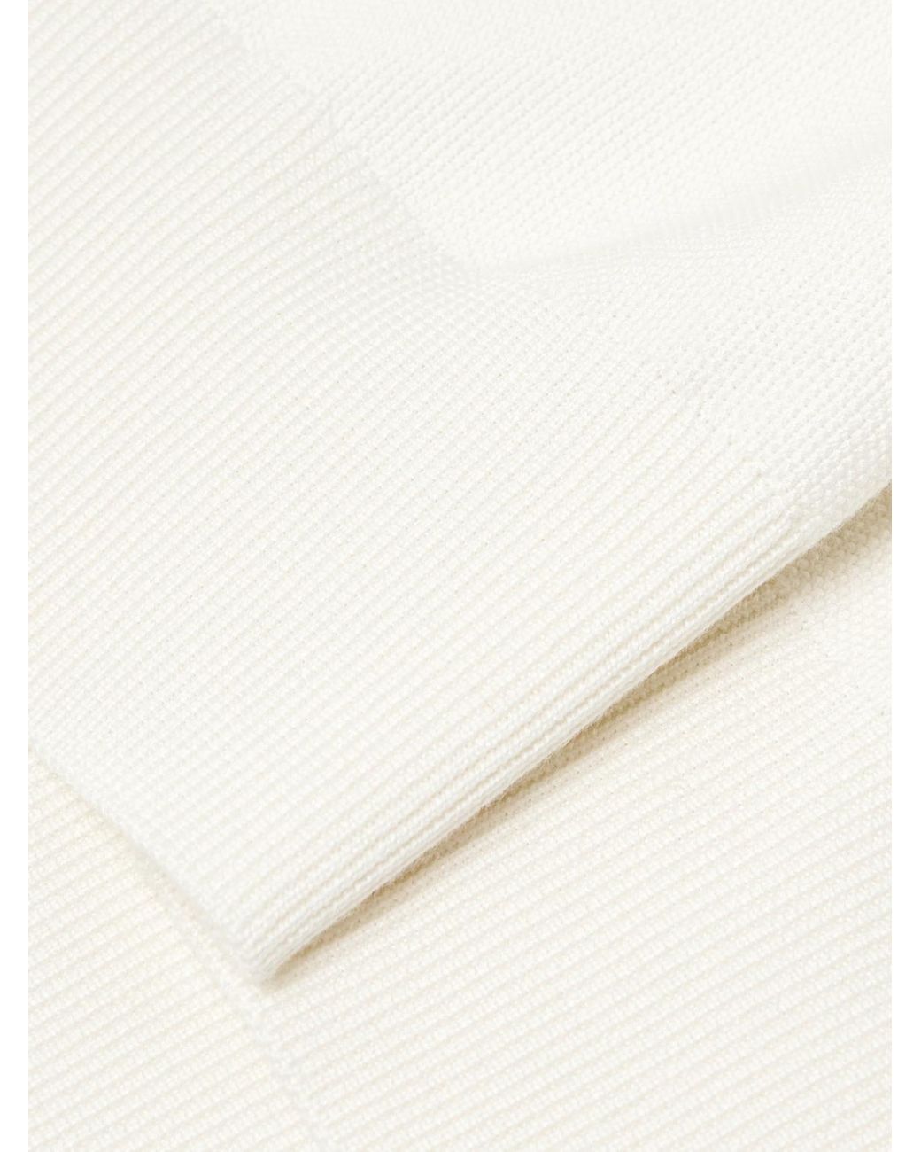 Loro Piana White Cotton And Silk-Blend Piqué Sweater for men