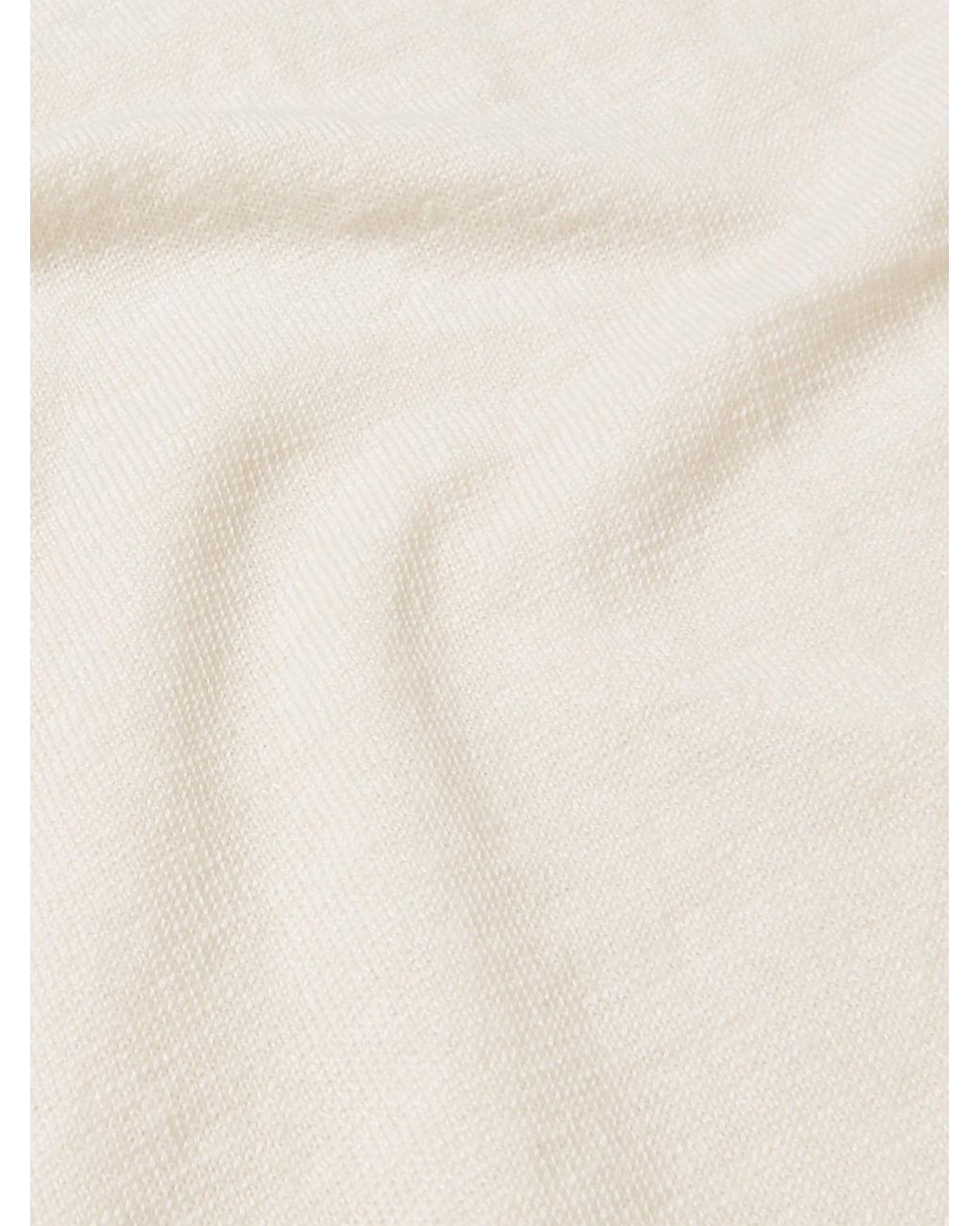 Anderson & Sheppard Natural Linen Henley T-Shirt for men