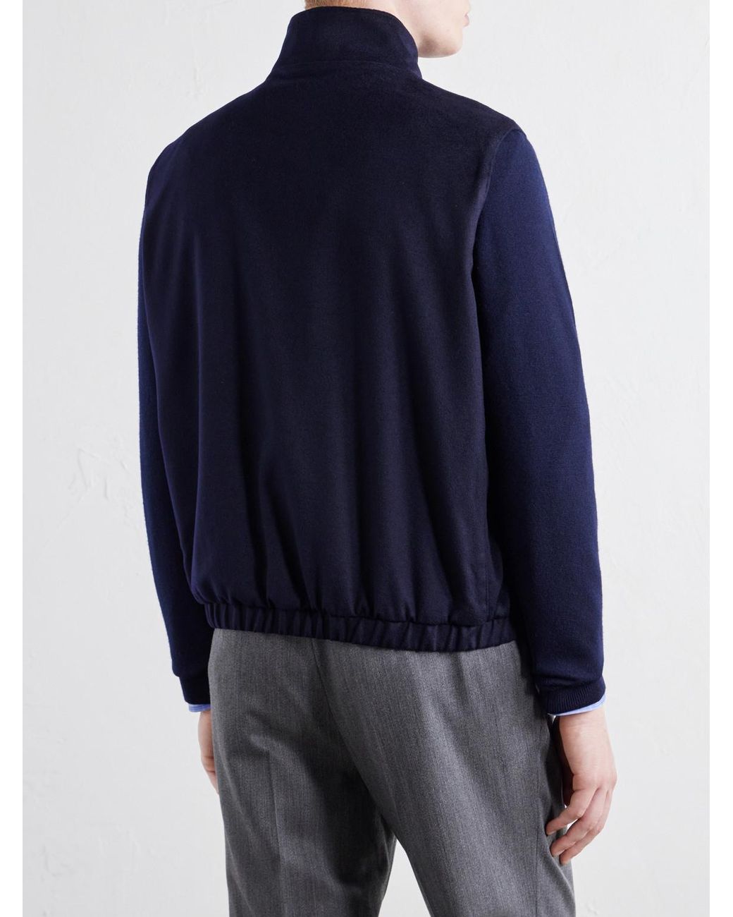 STÒFFA Blue Reversible Brushed-Cashmere Gilet for men
