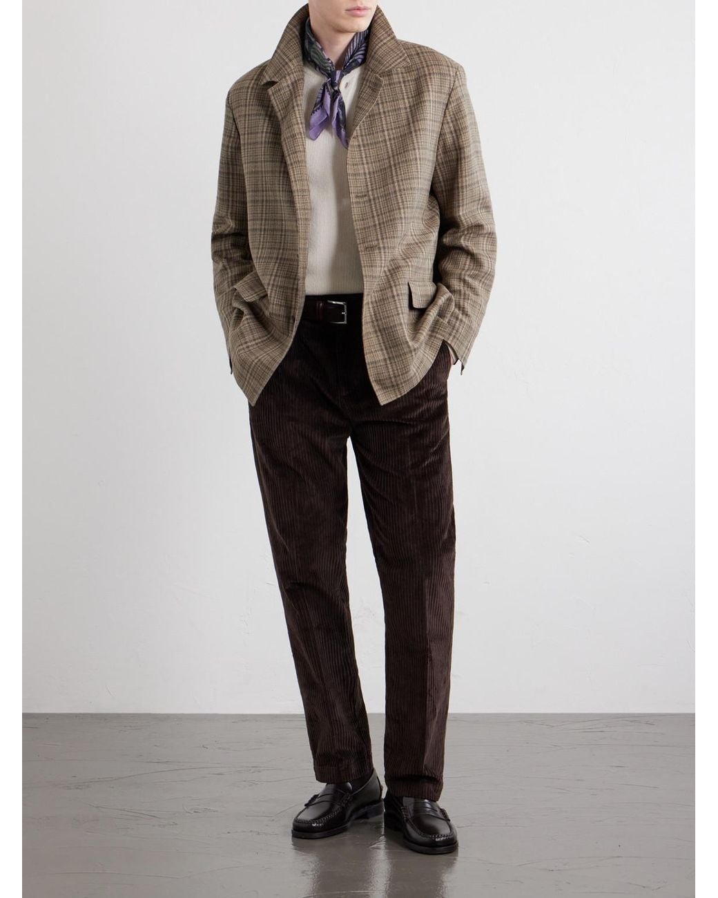 Massimo Alba Brown Strallo02 Straight-leg Cotton-blend Corduroy Trousers for men