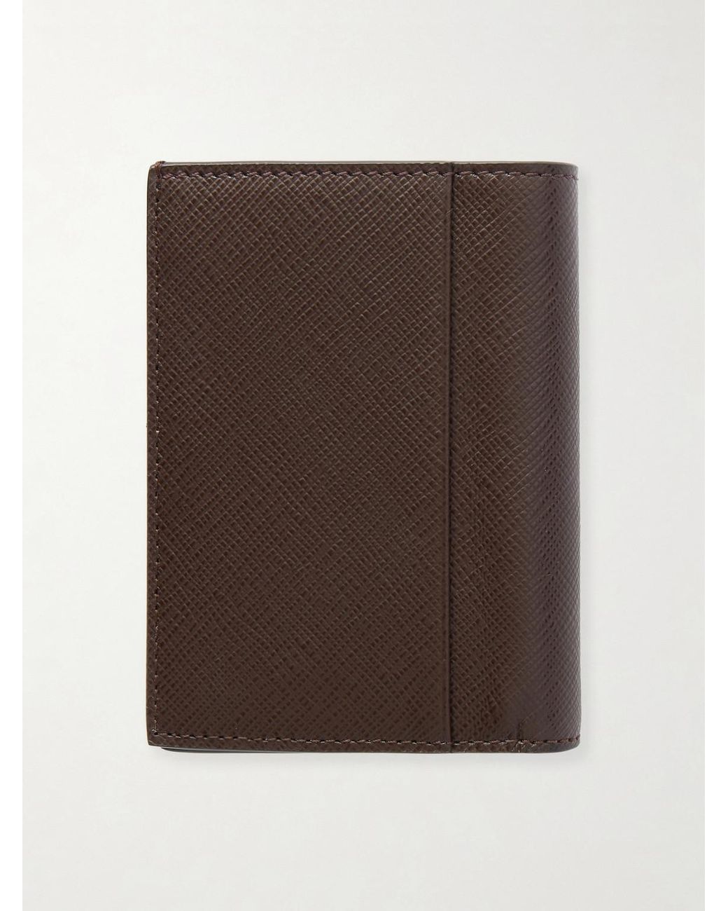 Montblanc Brown Cross-Grain Leather Billfold Wallet for men