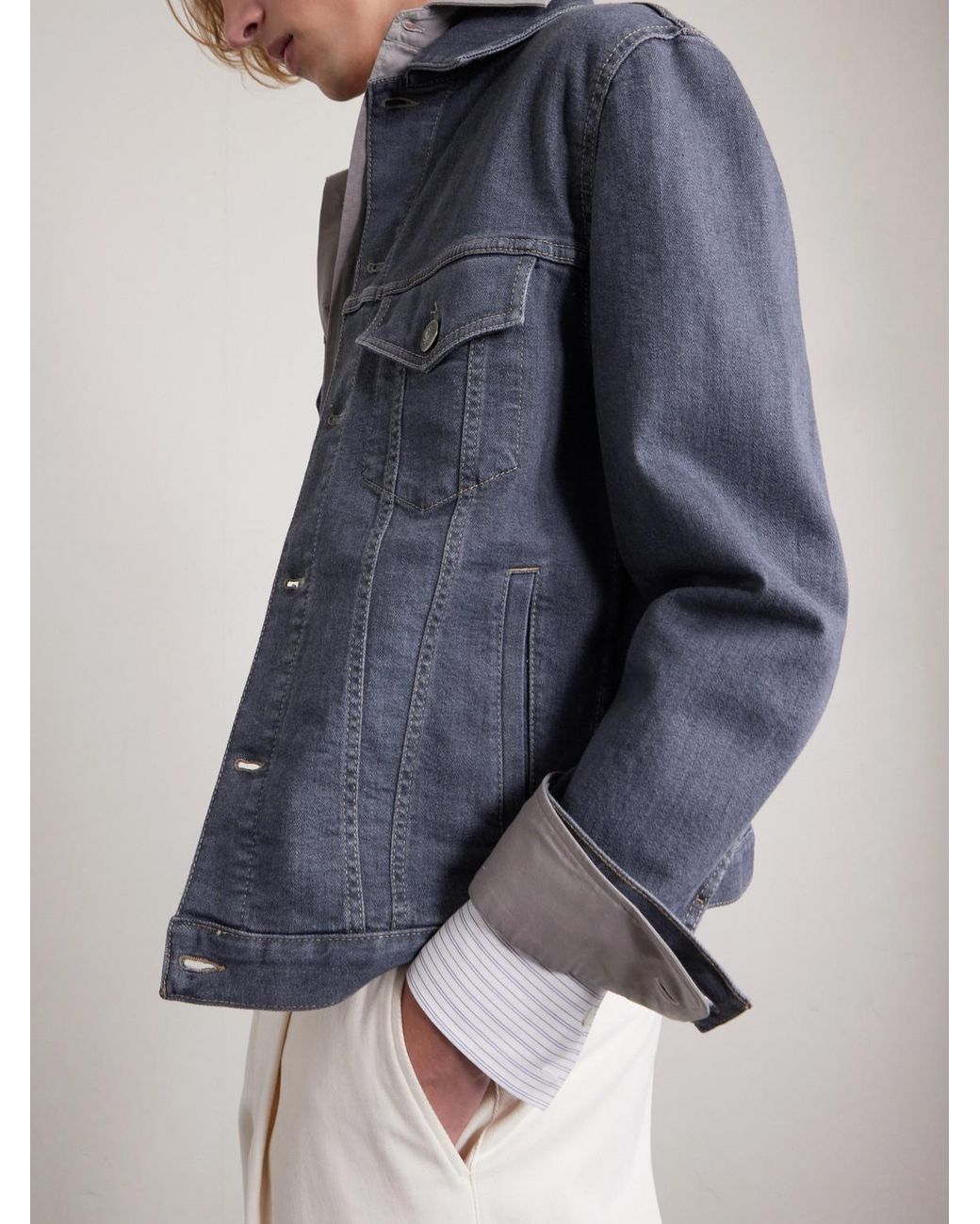 Brunello Cucinelli Blue Denim Jacket for men