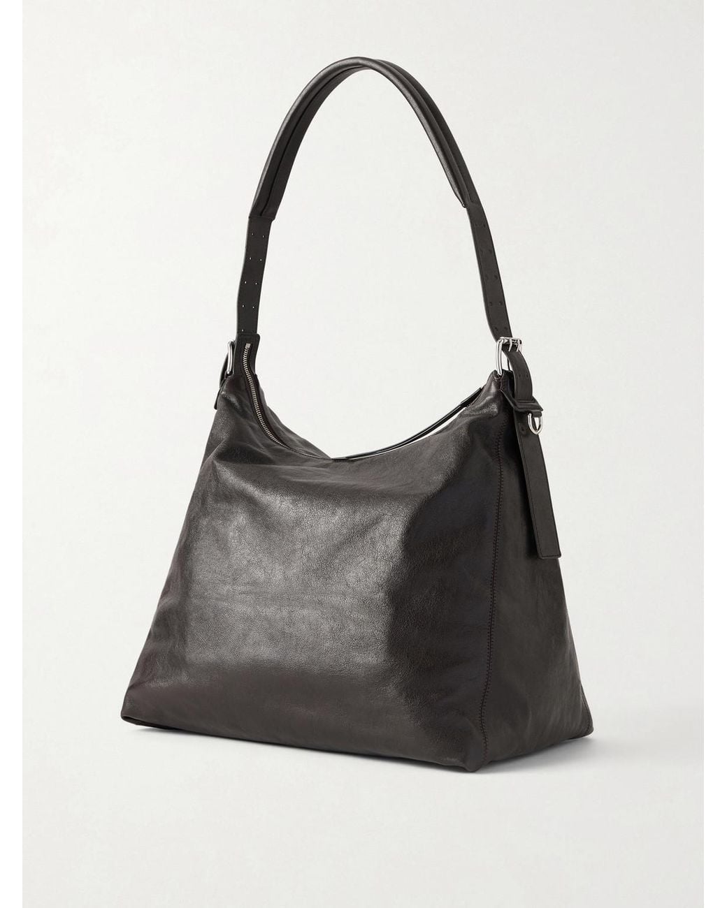 Lemaire Black Belted Leather Tote Bag for men