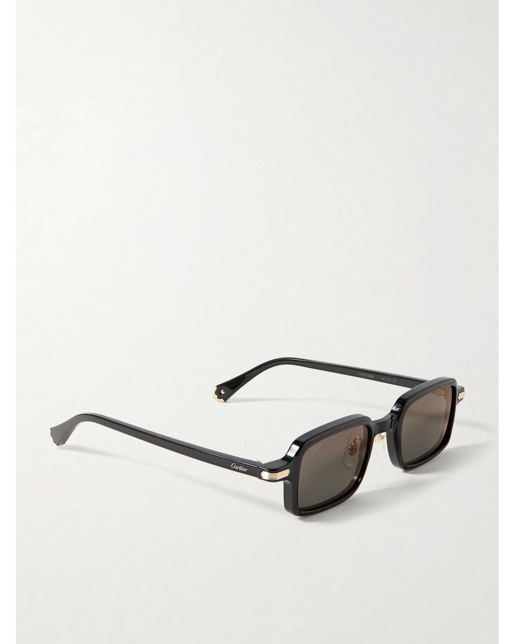 Cartier Black Signature C Square-Frame Acetate Sunglasses for men