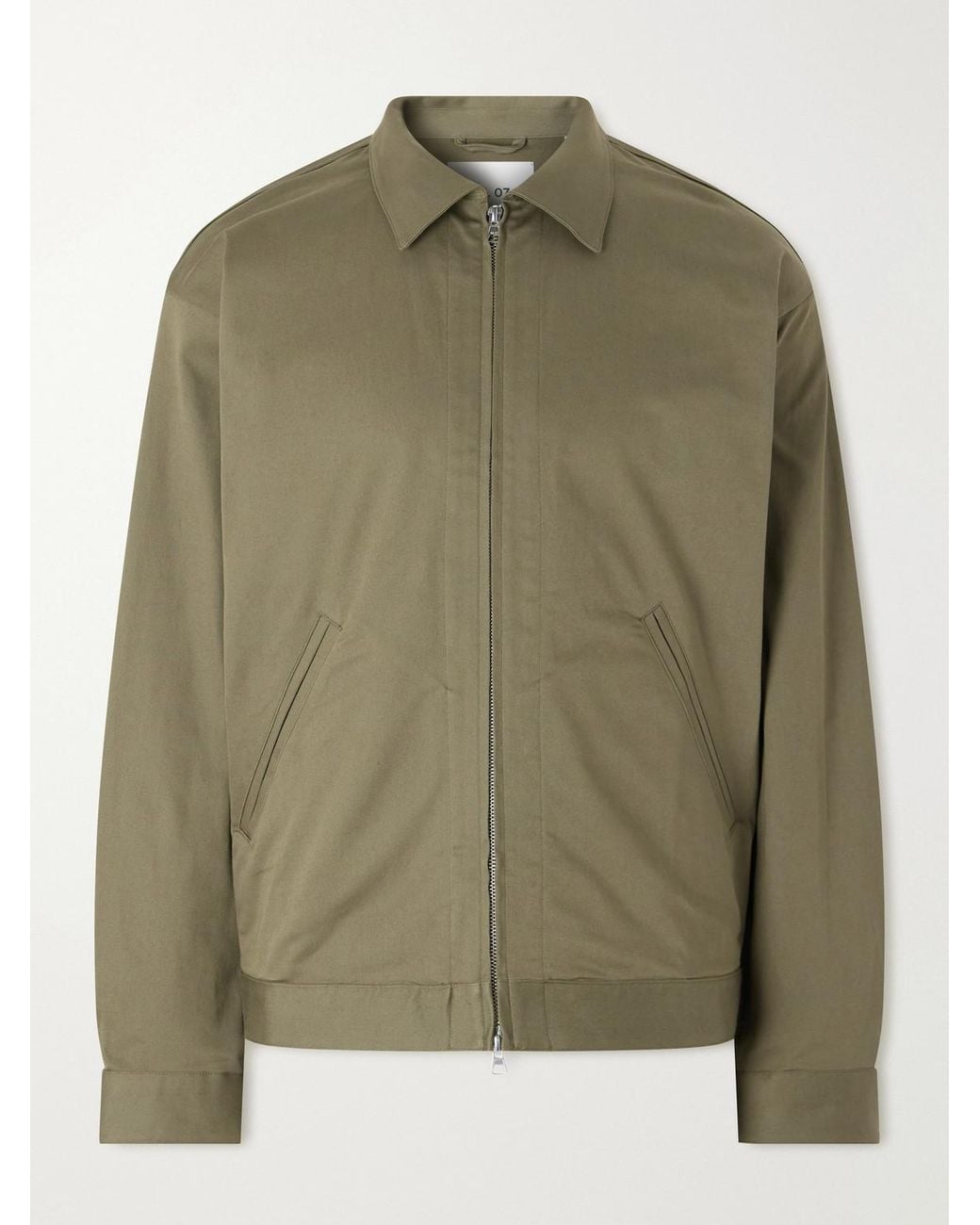 NN07 Green Petrus 1420 Organic Stretch-cotton Satin Jacket for men