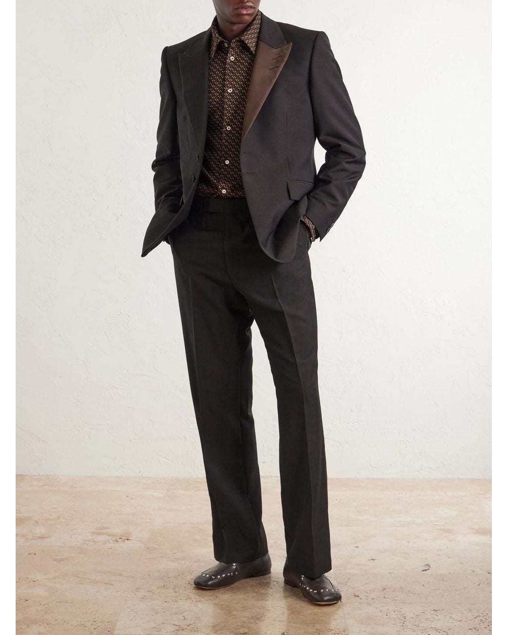 Wales Bonner Black Alto Straight-Leg Virgin-Wool Trousers for men