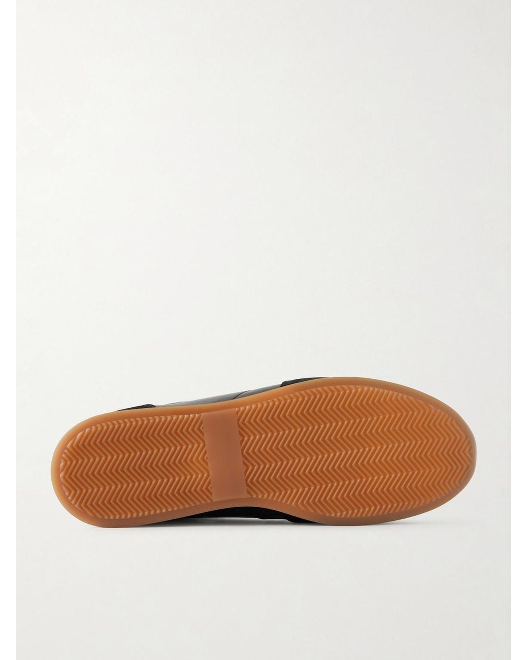Mr P. Black Suede-Trimmed Leather Sneakers for men