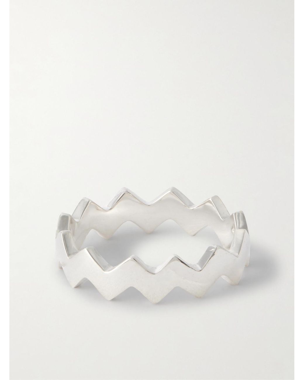 Snake Sterling Diamond Ring di Mikia in White da Uomo