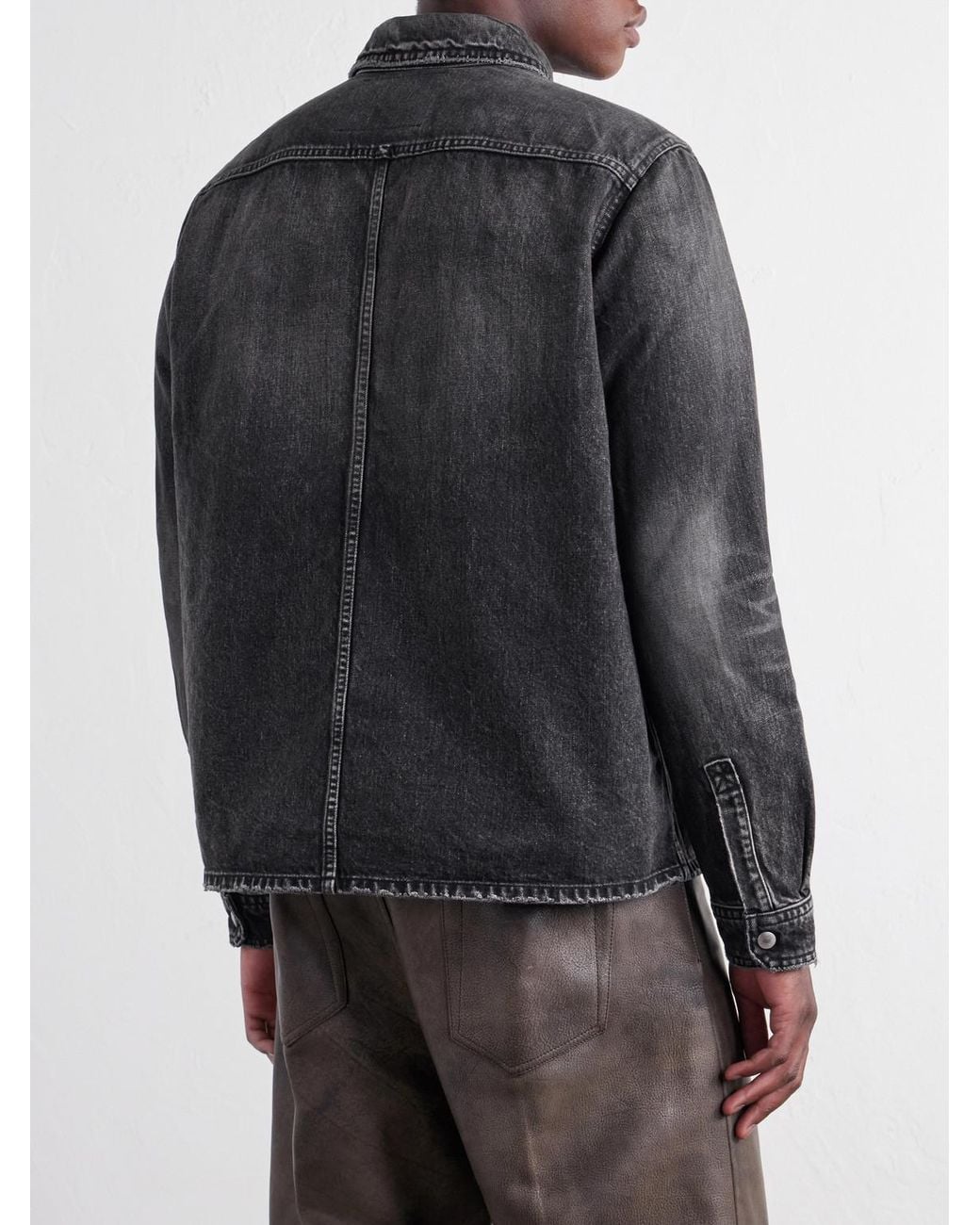Rick Owens Black Denim Overshirt for men