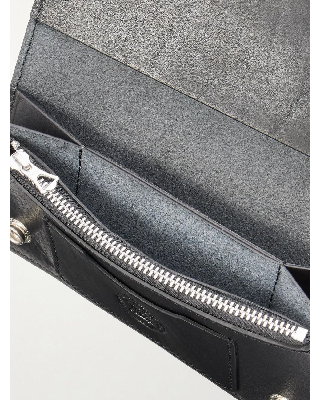 Neighborhood Black Logo-embossed Leather Billfold Wallet for men