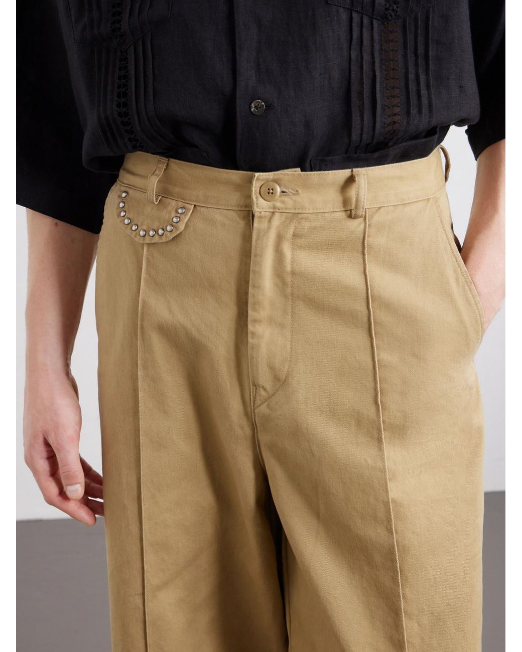 Kapital Natural Boogie Day Straight-leg Panelled Cotton-twill Trousers for men