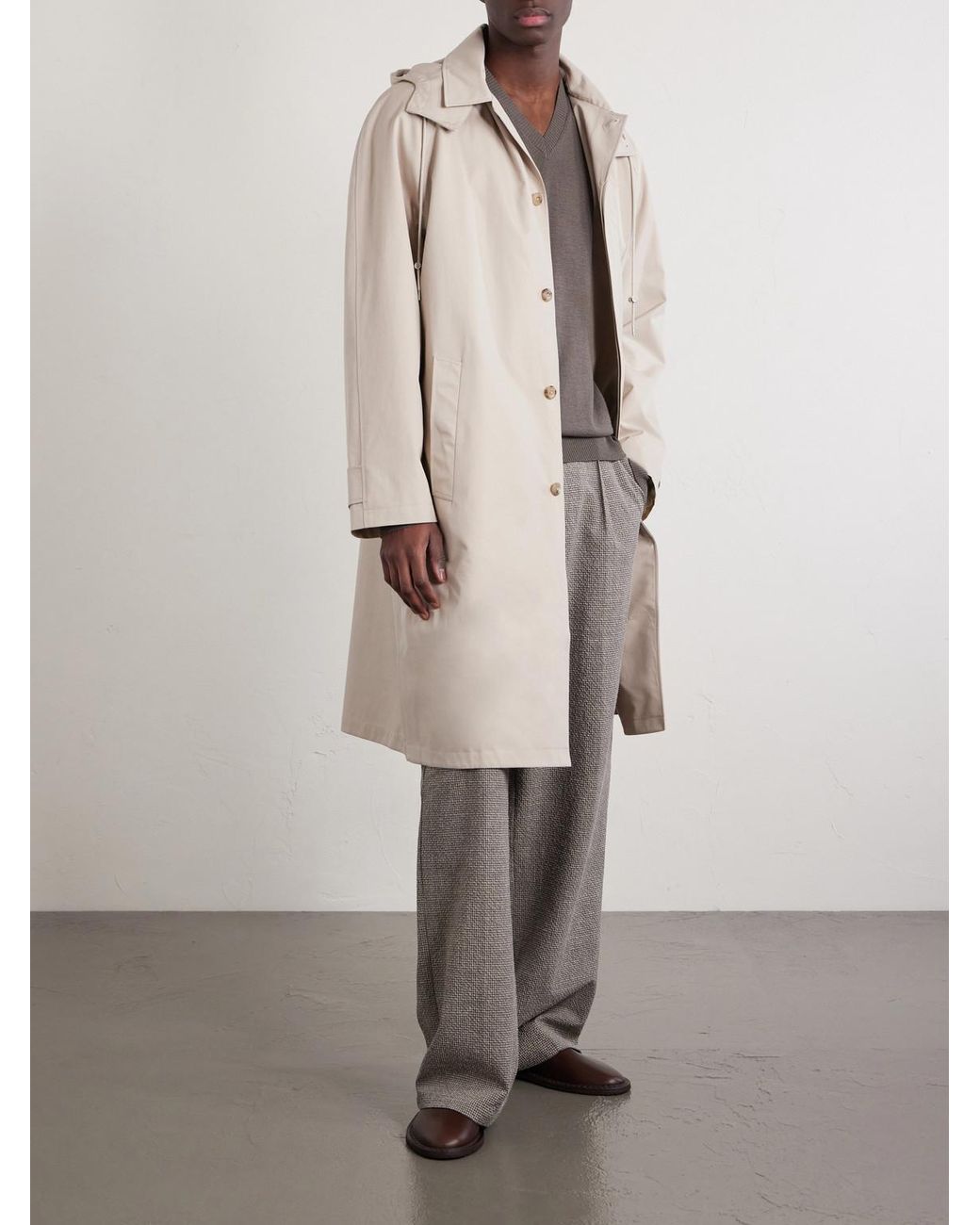 De Bonne Facture Natural Grandad Giant Mac Cotton Coat for men