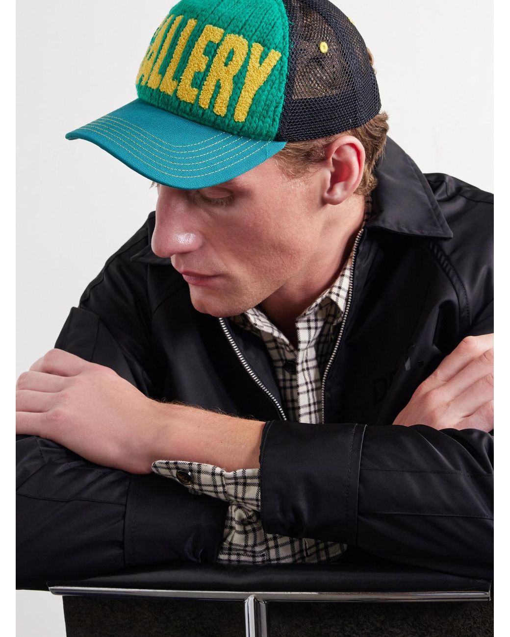 GALLERY DEPT. Green Trucker Cotton And Wool-Blend Knit And Mesh Baseball Cap for men