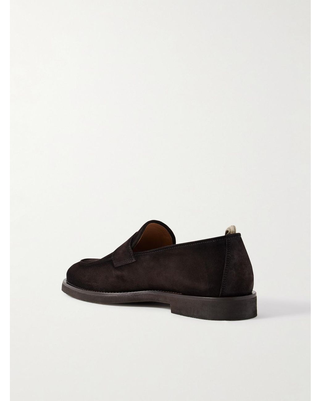 Officine Creative Black Opera 001 Suede Penny Loafers for men