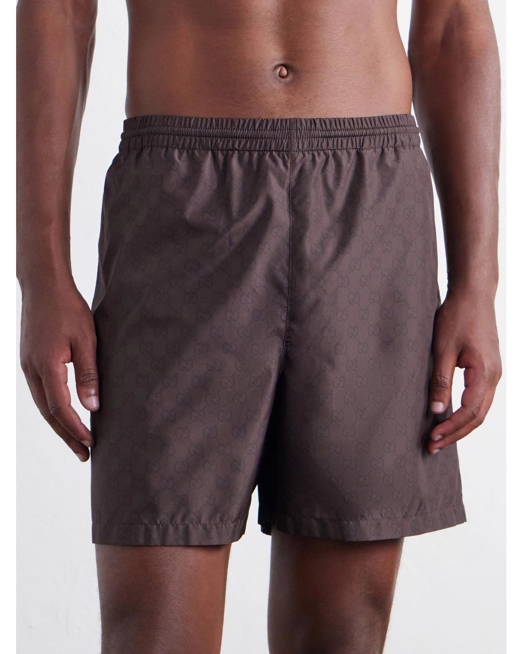 Gucci Purple Straight-Leg Gg Supreme Shell Swim Shorts for men
