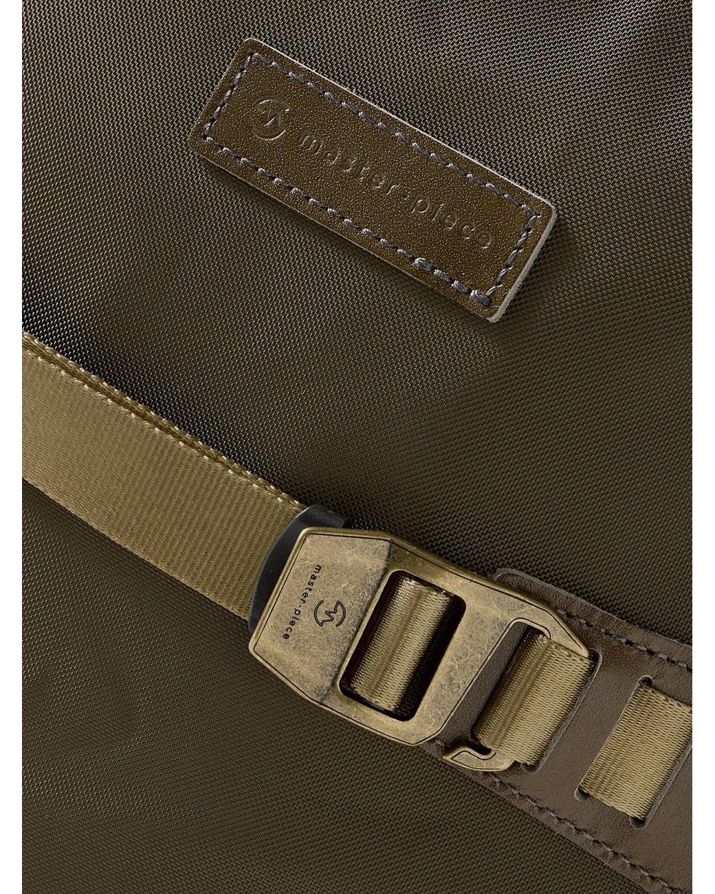 Master Piece Green Potential 2-Way Leather And Webbing-Trimmed Cordura Mastertex Backpack for men