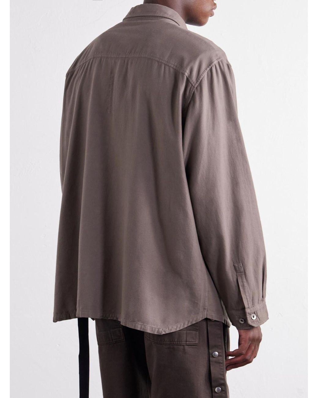 Rick Owens Purple Jumbo Cotton-Twill Shirt for men