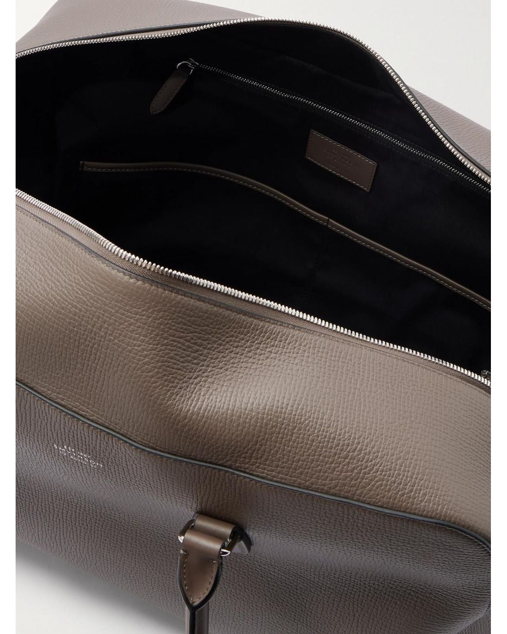 Smythson Brown Ludlow Full-grain Leather Weekend Bag for men