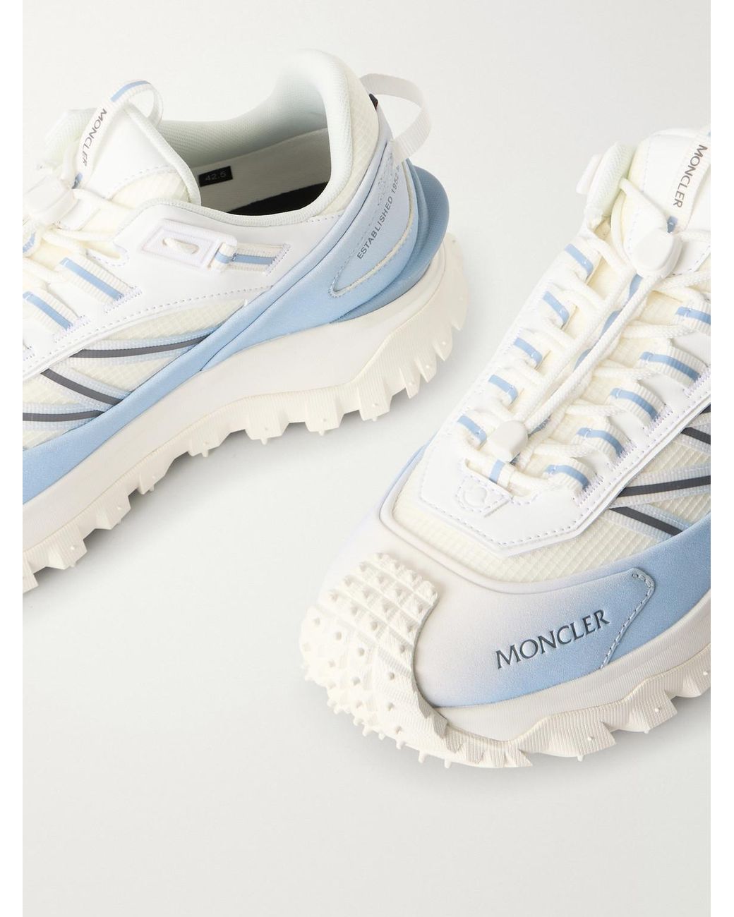Moncler White Trailgrip Gtx Leather-Trimmed Mesh And Canvas Sneakers for men