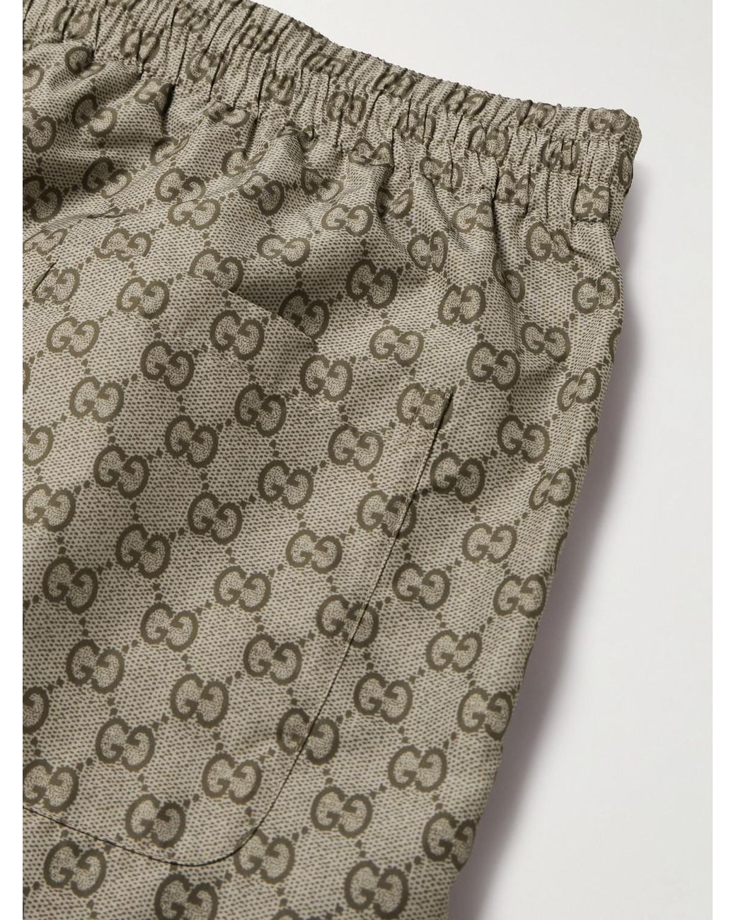 Gucci Natural Straight-Leg Mid-Length Logo-Print Shell Swim Shorts for men