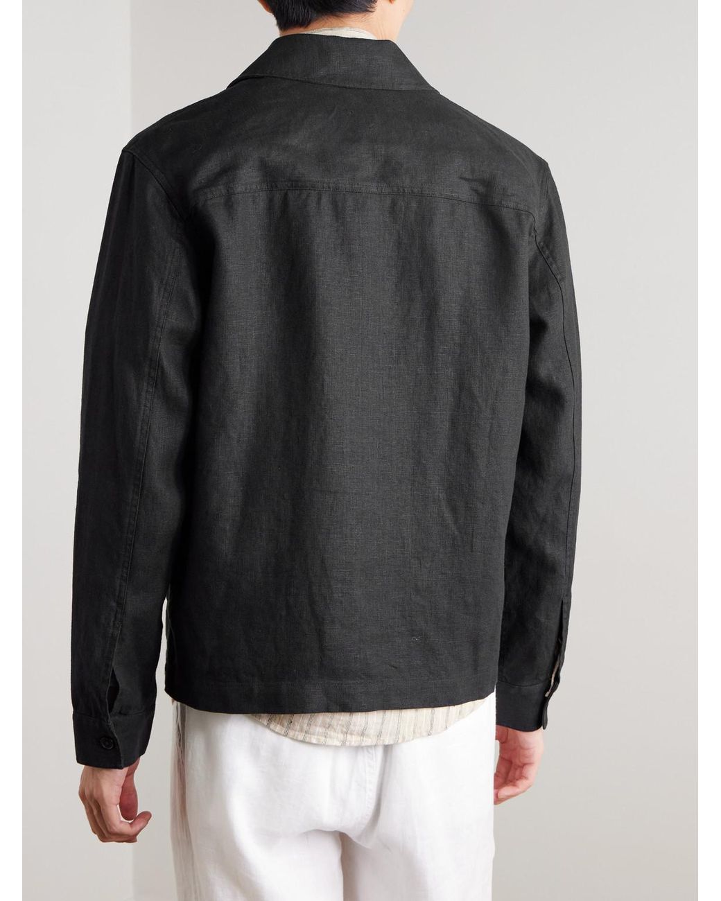 NN07 Black Alban 1454 Linen Blouson Jacket for men