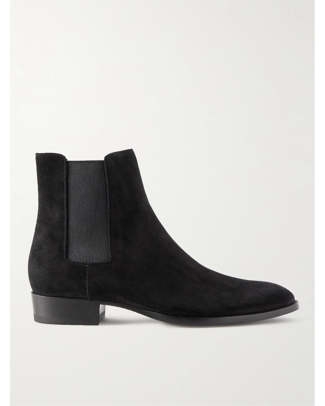 Saint Laurent Black Wyatt 30 Suede Boot for men