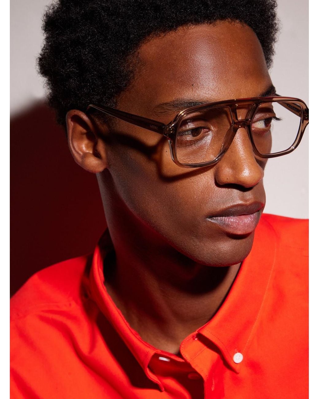 Loewe Natural Slim Rectangular Aviator-Style Acetate Glasses for men