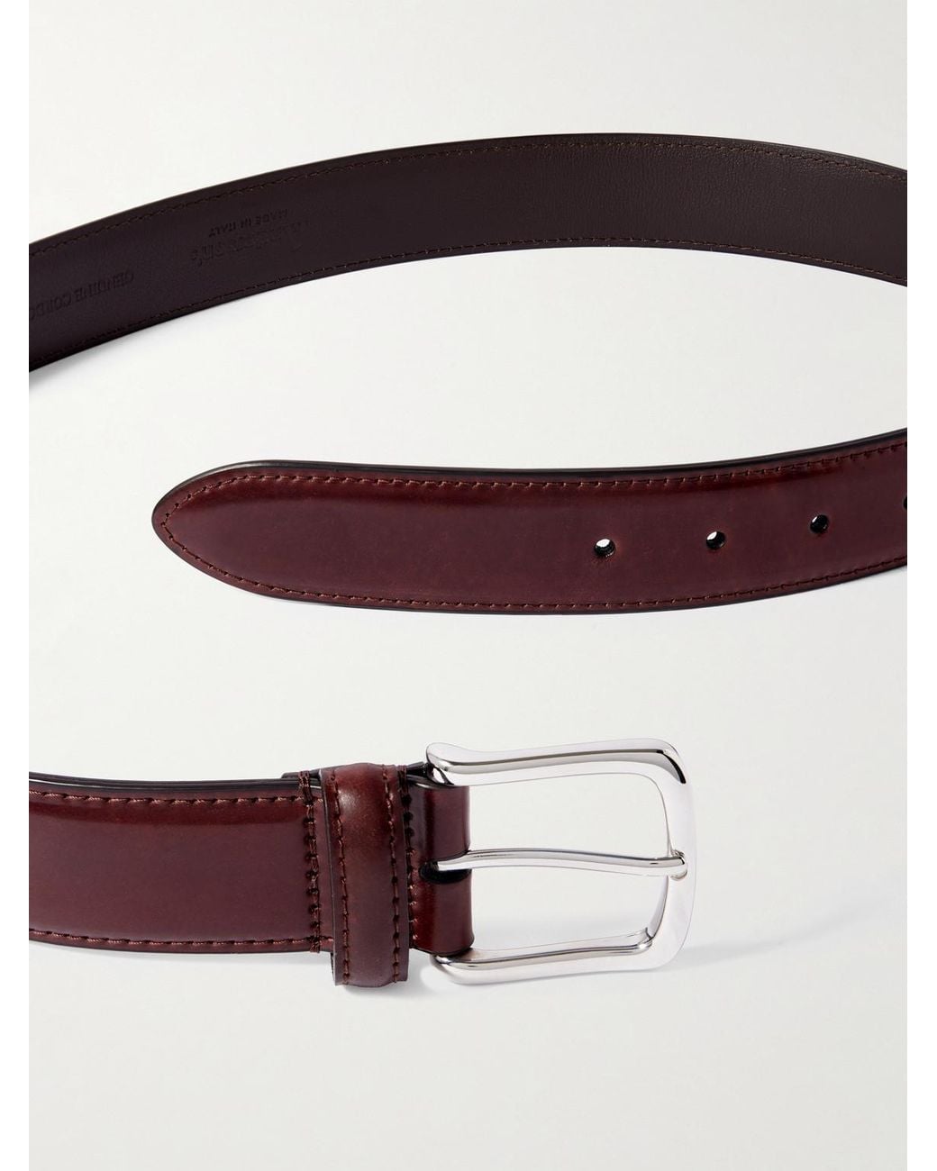 Andersons Red 4Cm Polished Leather Belt for men