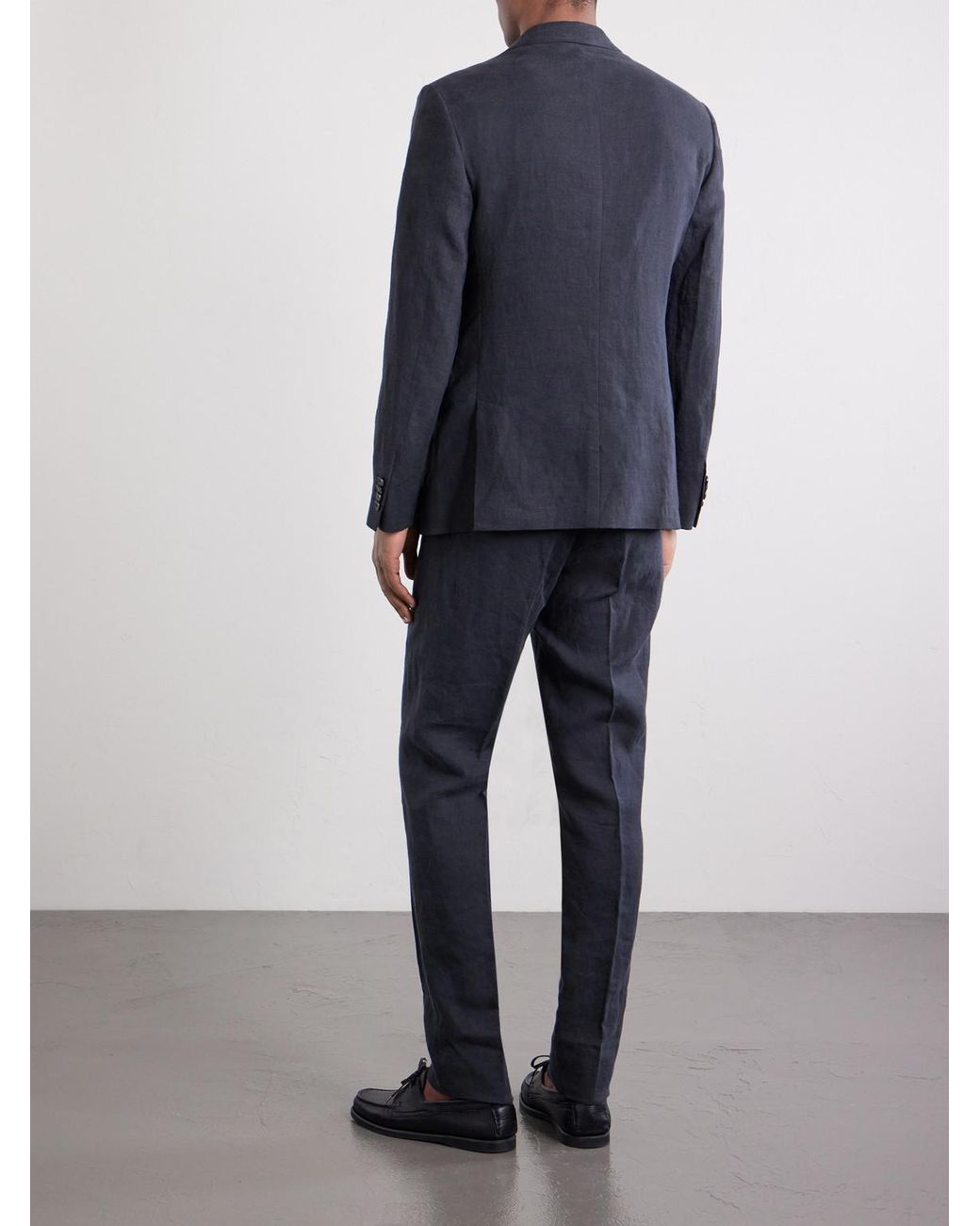 Mr P. Black Slim-Fit Linen Suit Jacket for men