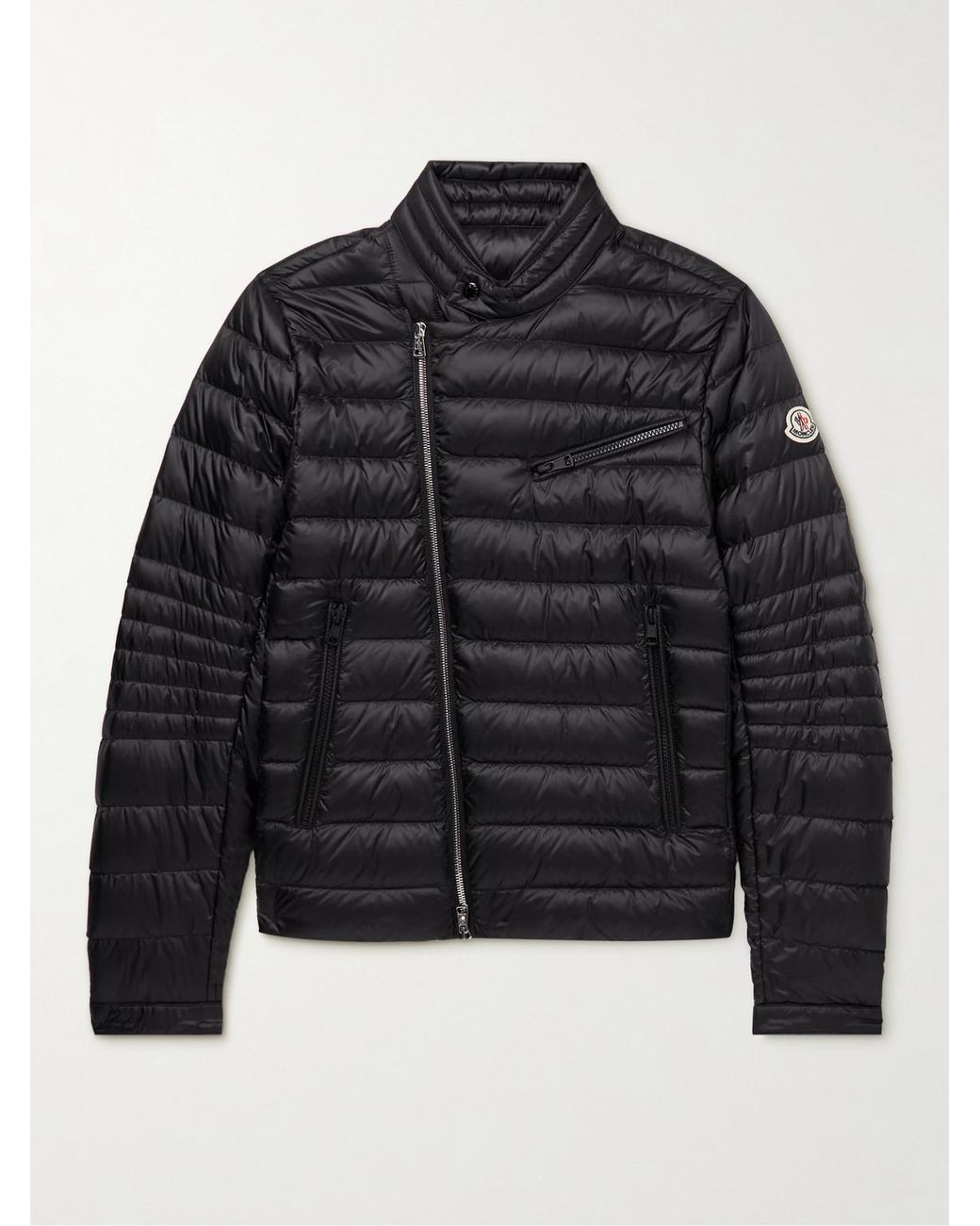 Moncler Black Helianthe Grosgrain-Trimmed Quilted Nylon Down Jacket for men