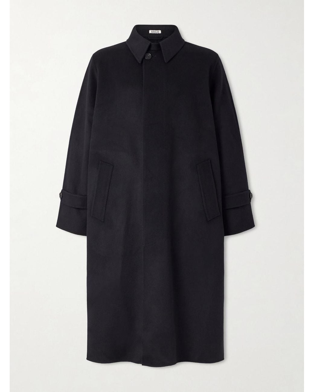 Auralee Blue Melton Wool Coat for men
