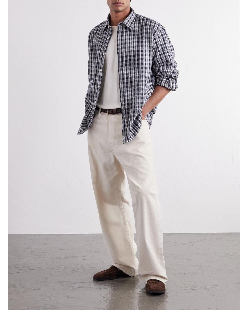 NN07 Blue Deon 50007 Checked Organic Cotton Shirt for men