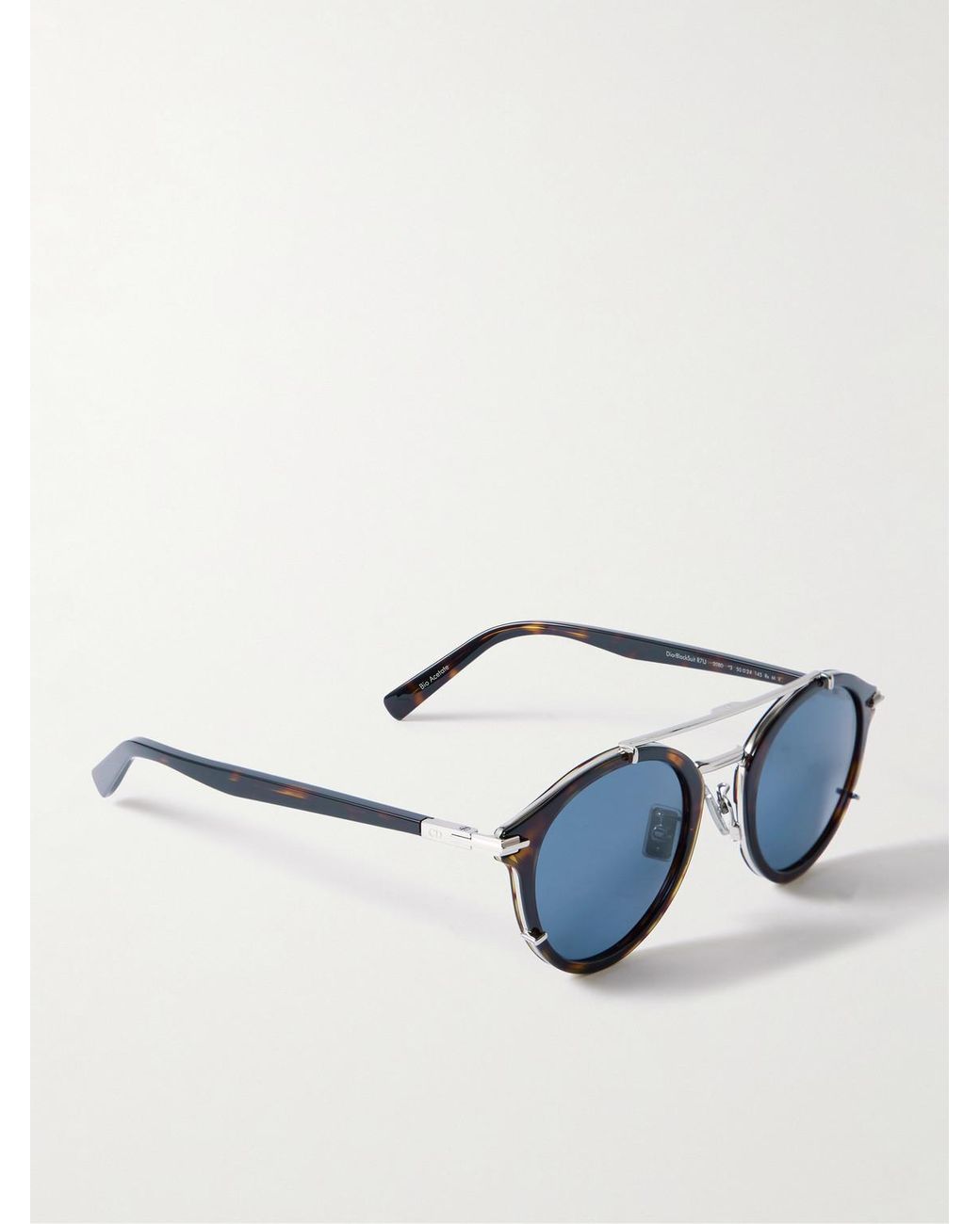 Dior Blue Diorblacksuit R7U Tortoiseshell Acetate And-Tone Round-Frame Sunglasses for men