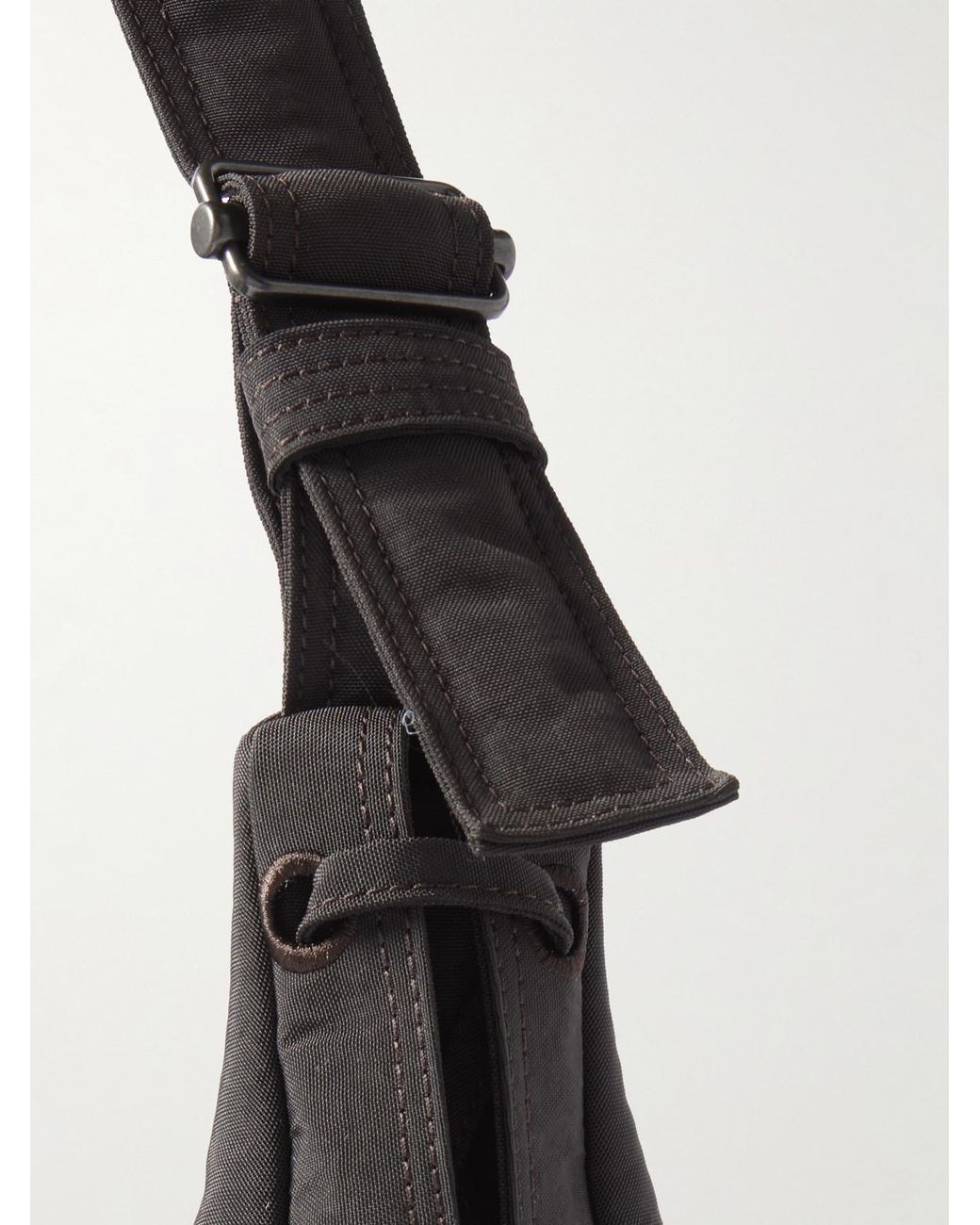 Lemaire Black Soft Game Small Nylon-Canvas Messenger Bag for men