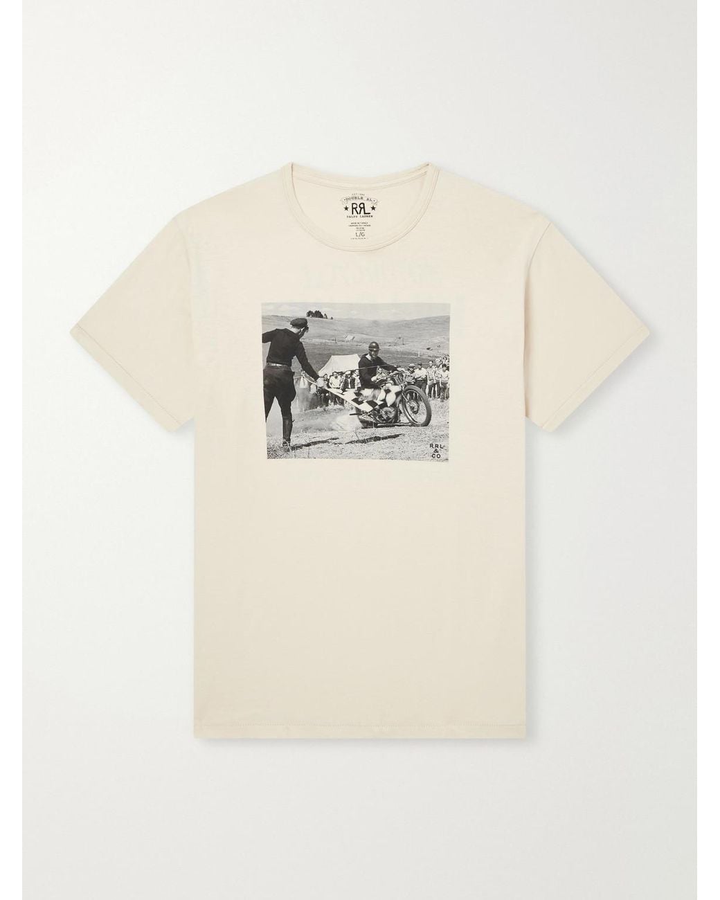 RRL Natural Garment-Dyed Printed Cotton-Jersey T-Shirt for men