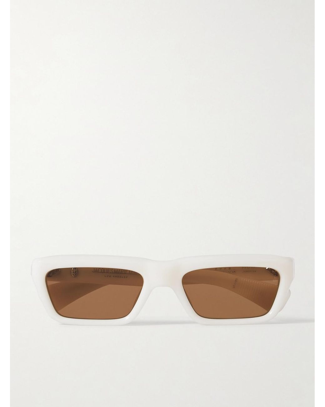 Jacques Marie Mage White Rush Rectangular-frame Acetate Sunglasses for men