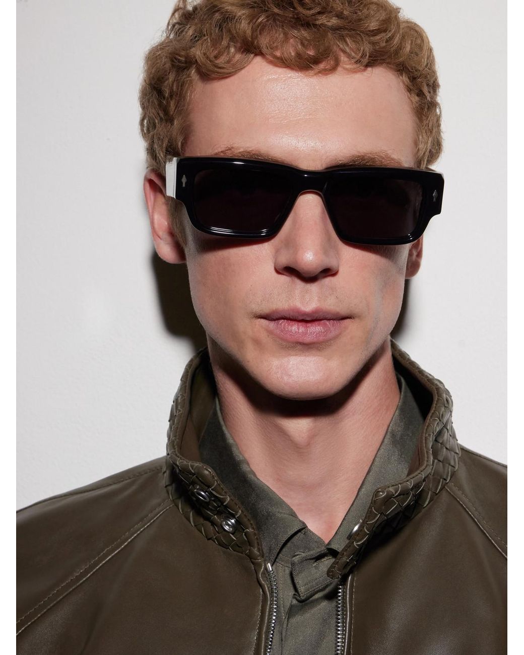 Jacques Marie Mage Black Engel D-Frame Acetate Sunglasses for men
