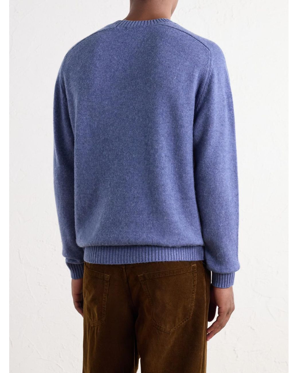 Boglioli Blue Virgin Wool And Cashmere-Blend Sweater for men