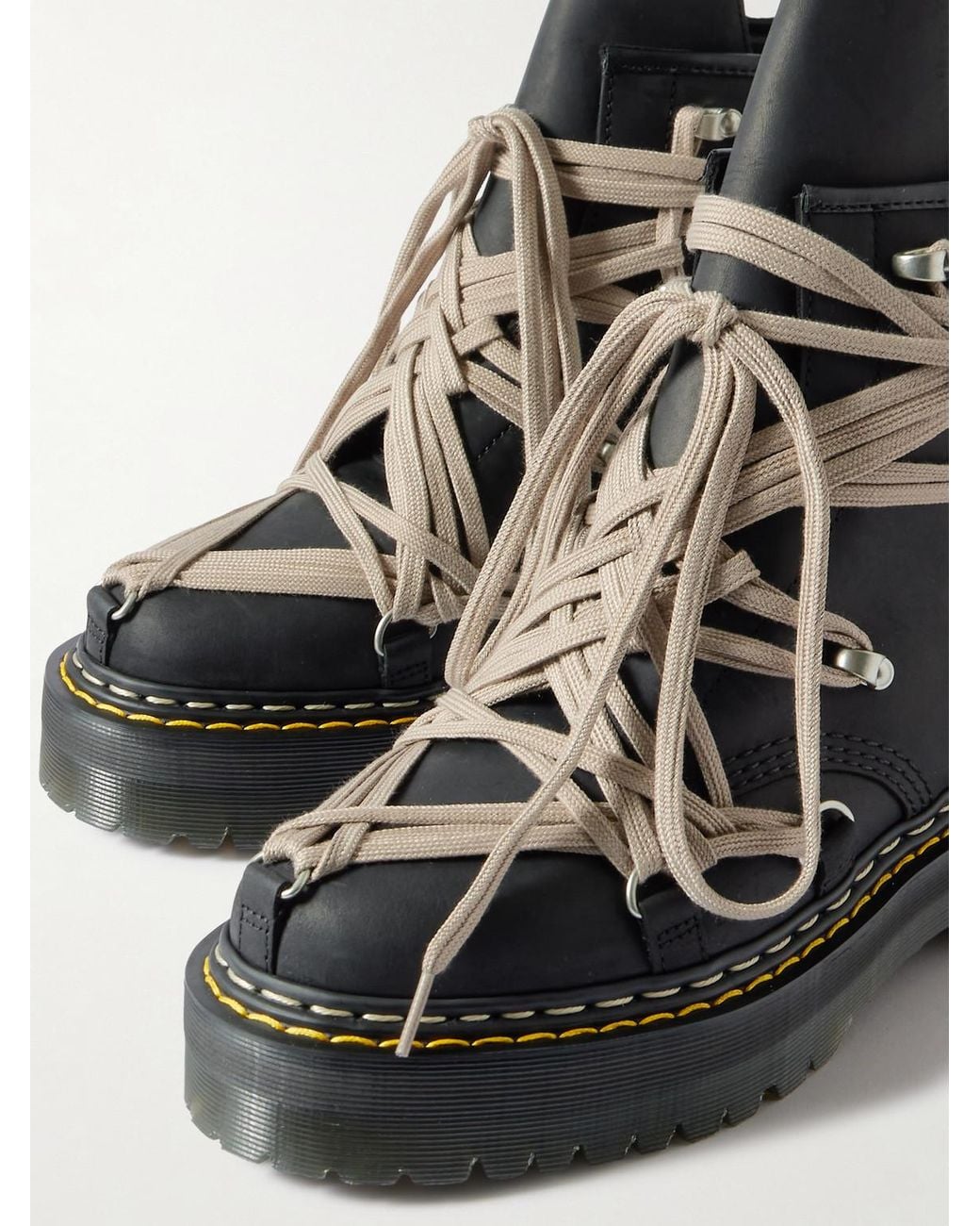 Rick Owens Dr Martens 1460 Quad Sole Megalace Leather Lace-up
