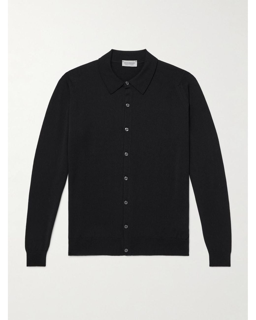 John Smedley Blue Tibor Merino Wool Cardigan for men