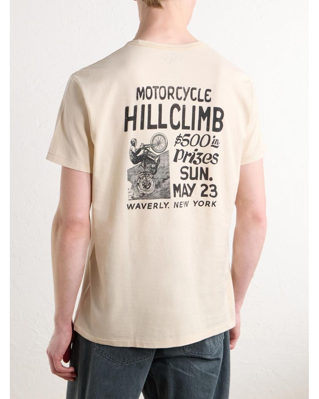 RRL Natural Garment-Dyed Printed Cotton-Jersey T-Shirt for men