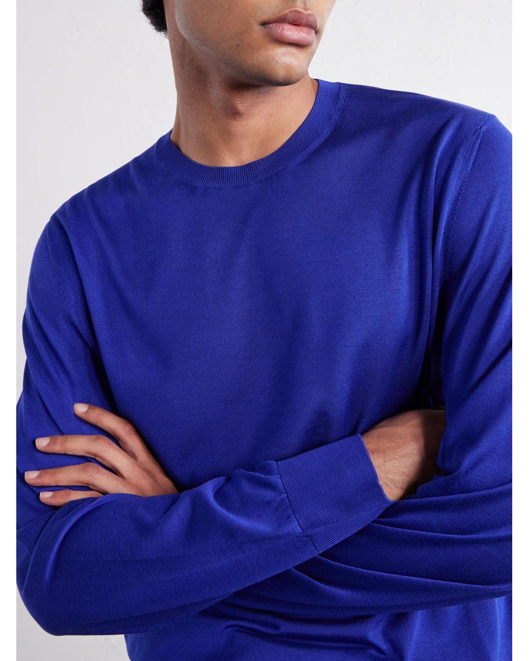 Tom Ford Blue Silk Sweater for men