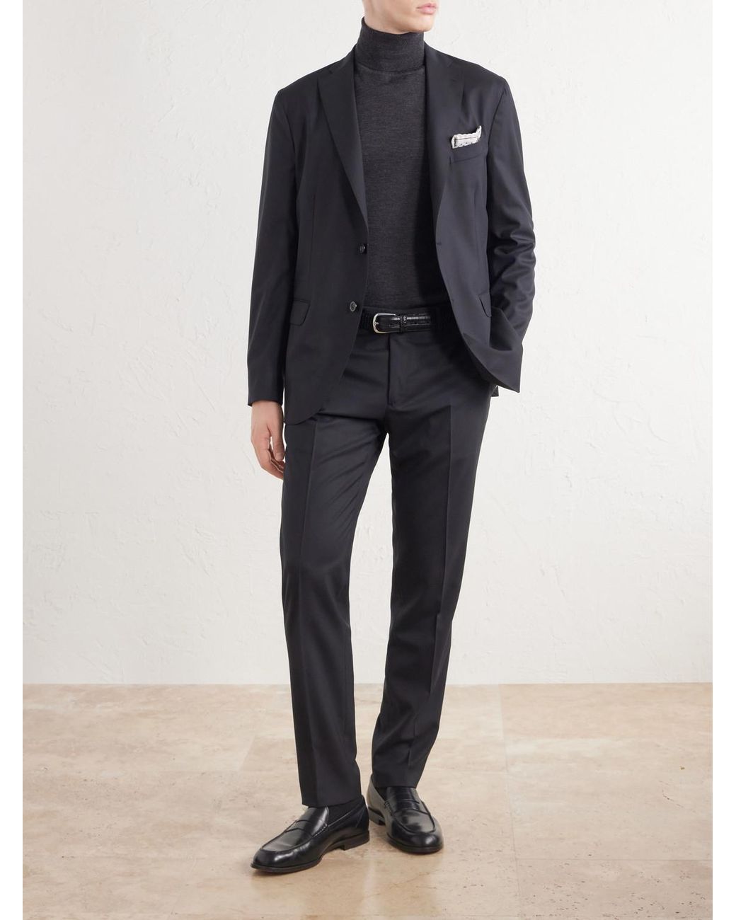 Boglioli Blue Virgin Wool Fresco Suit Jacket for men