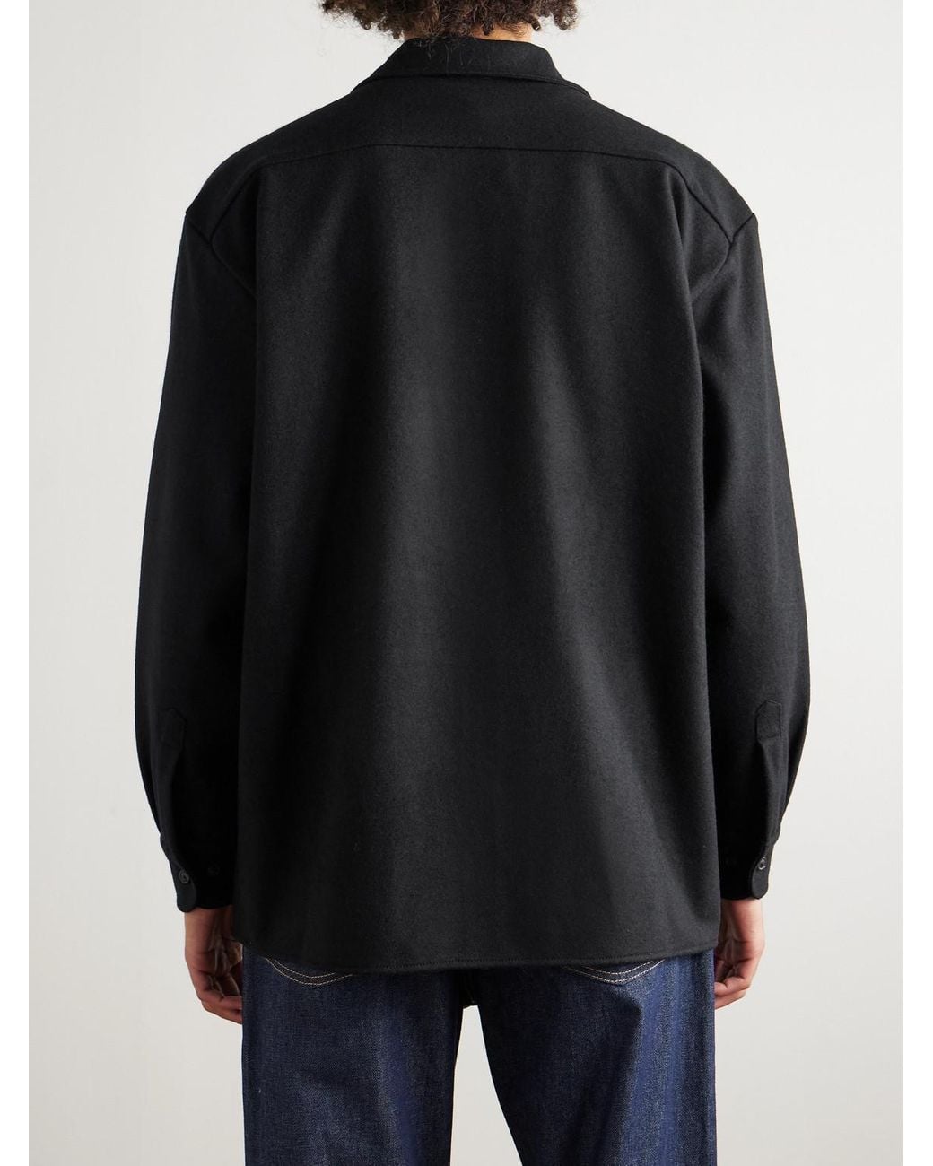 Ghiaia Black Wool Overshirt for men