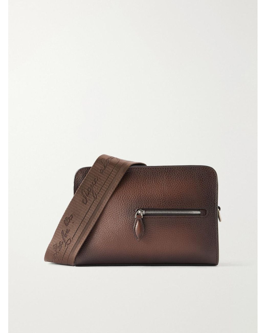 Berluti Brown Journalier Xs Leather Messenger Bag for men