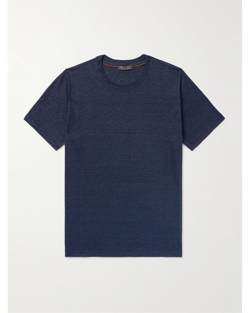 Loro Piana Blue Linen T-Shirt for men