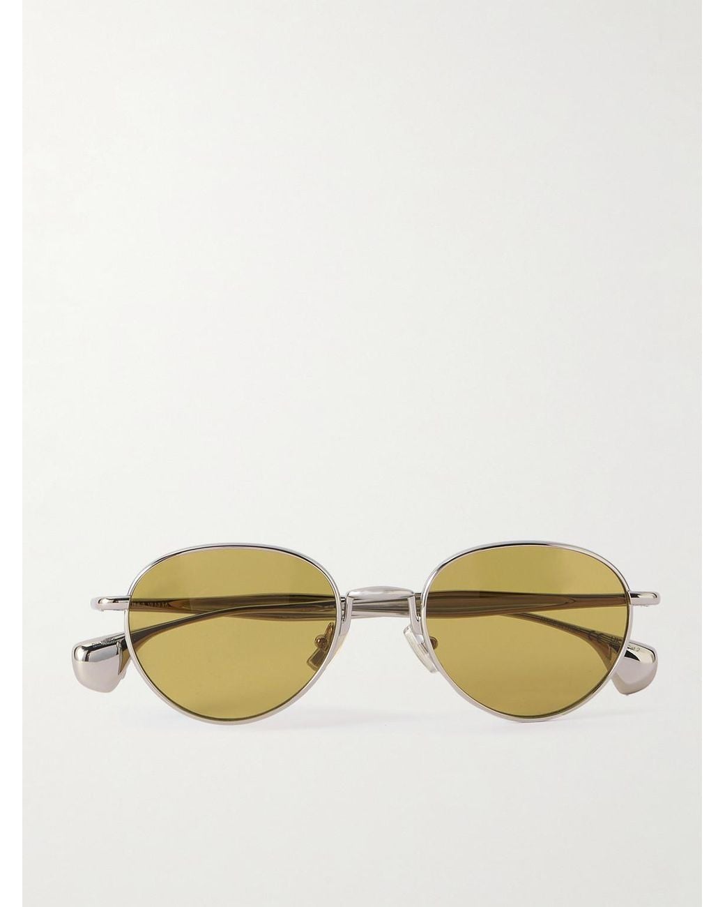 Bottega Veneta Metallic Round-Frame-Tone Metal Sunglasses for men